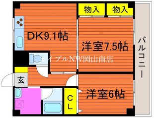 北長瀬駅 徒歩19分 4階の物件間取画像